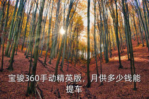 寶駿360手動精英版，月供多少錢能提車