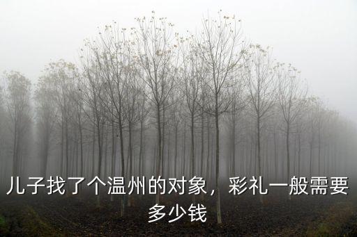 兒子找了個溫州的對象，彩禮一般需要多少錢