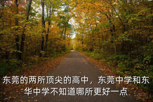 東莞的兩所頂尖的高中，東莞中學和東華中學不知道哪所更好一點