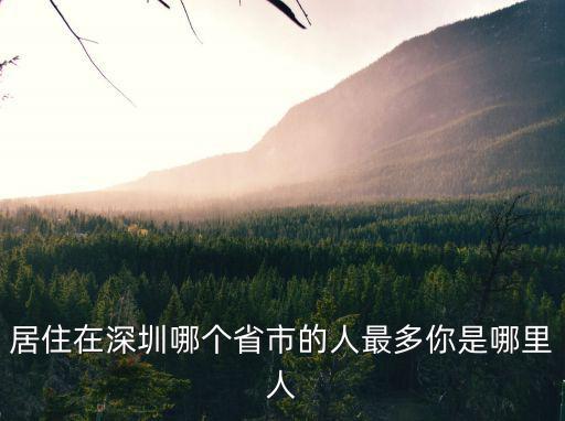居住在深圳哪個(gè)省市的人最多你是哪里人