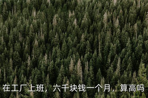 在工廠上班，六千塊錢一個月，算高嗎