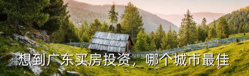 廣東哪里房產適合投資,想到廣東買房投資