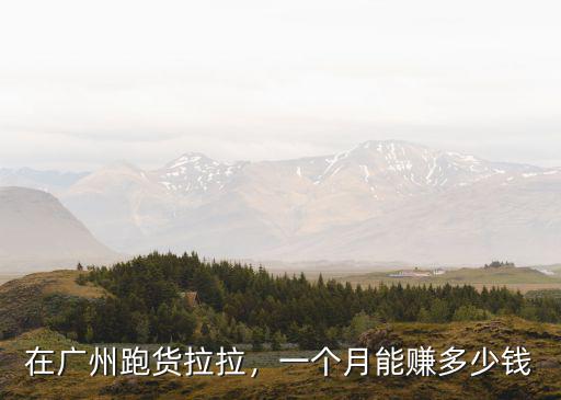 在廣州跑貨拉拉，一個月能賺多少錢