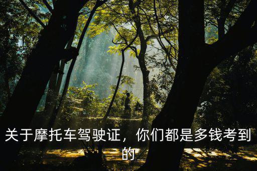 關于摩托車駕駛證，你們都是多錢考到的
