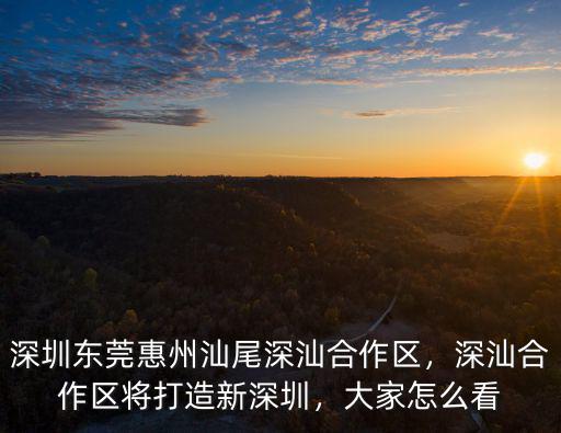 深圳東莞惠州汕尾深汕合作區，深汕合作區將打造新深圳，大家怎么看
