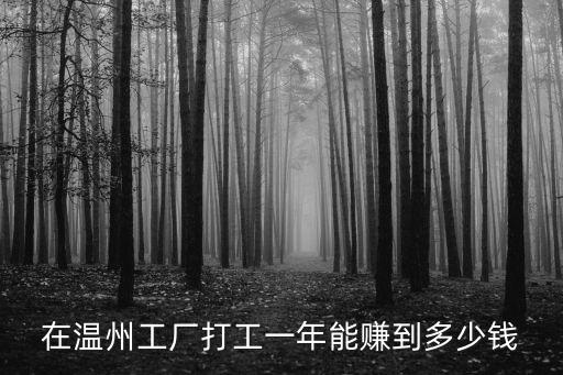 在溫州工廠打工一年能賺到多少錢