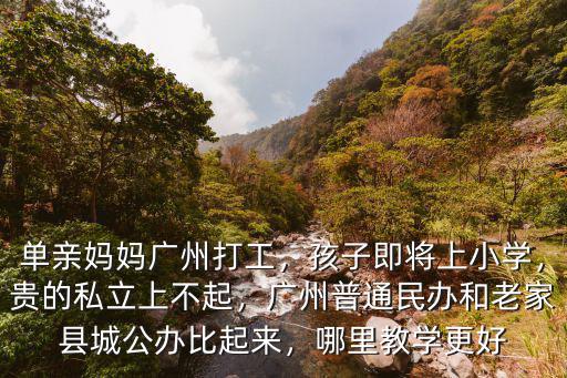 單親媽媽廣州打工，孩子即將上小學，貴的私立上不起，廣州普通民辦和老家縣城公辦比起來，哪里教學更好