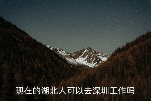 現在的湖北人可以去深圳工作嗎
