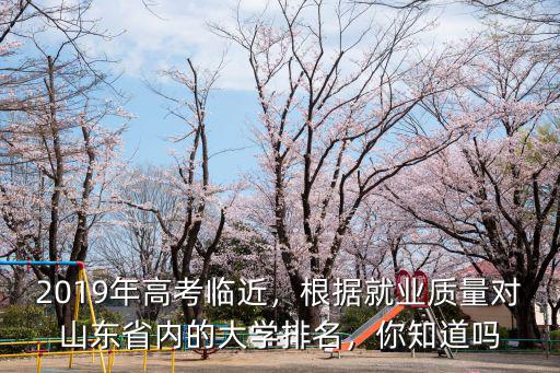 2019年高考臨近，根據(jù)就業(yè)質(zhì)量對山東省內(nèi)的大學(xué)排名，你知道嗎