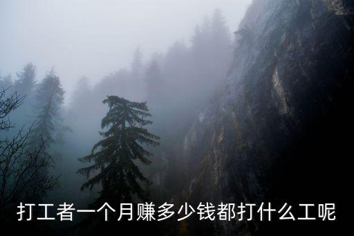 打工者一個月賺多少錢都打什么工呢