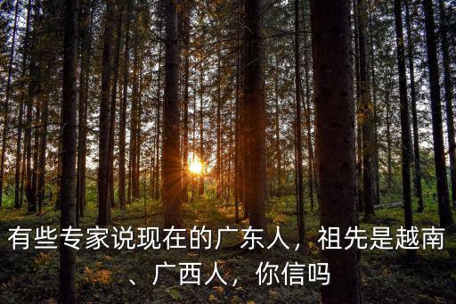 有些專家說現(xiàn)在的廣東人，祖先是越南、廣西人，你信嗎