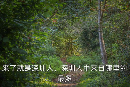 來了就是深圳人，深圳人中來自哪里的最多