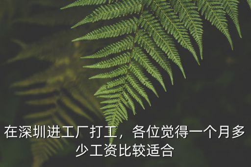 在深圳開工廠一月多少錢,在深圳進工廠打工