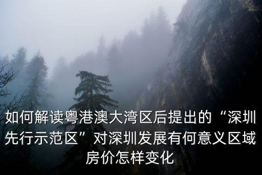 如何解讀粵港澳大灣區后提出的“深圳先行示范區”對深圳發展有何意義區域房價怎樣變化