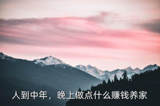 人到中年，晚上做點什么賺錢養家