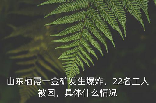 山東棲霞一金礦發生爆炸，22名工人被困，具體什么情況