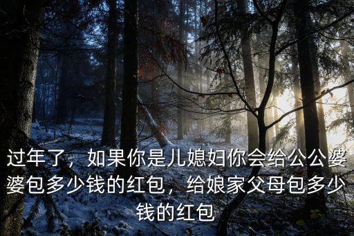過年了，如果你是兒媳婦你會(huì)給公公婆婆包多少錢的紅包，給娘家父母包多少錢的紅包