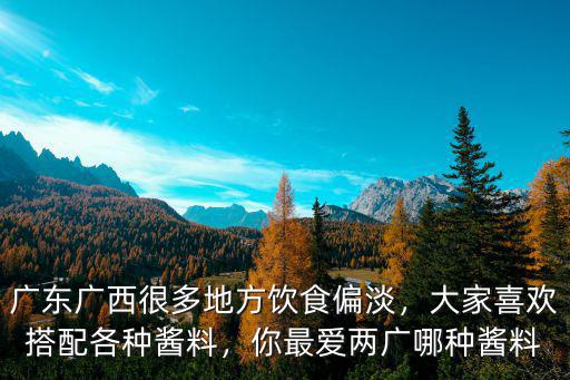 廣東廣西很多地方飲食偏淡，大家喜歡搭配各種醬料，你最愛兩廣哪種醬料
