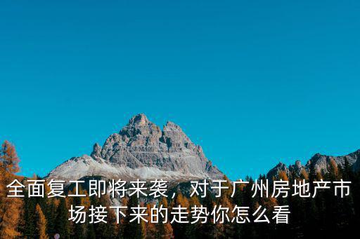 全面復工即將來襲，對于廣州房地產市場接下來的走勢你怎么看