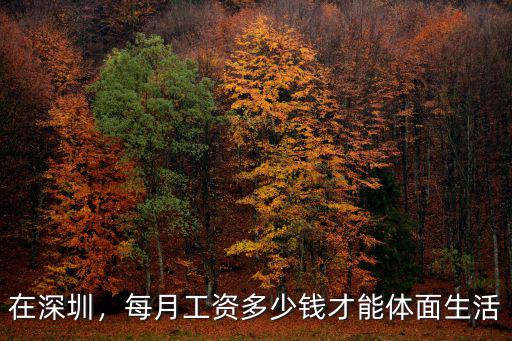 在深圳，每月工資多少錢才能體面生活