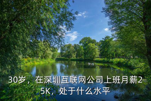 30歲，在深圳互聯網公司上班月薪25K，處于什么水平