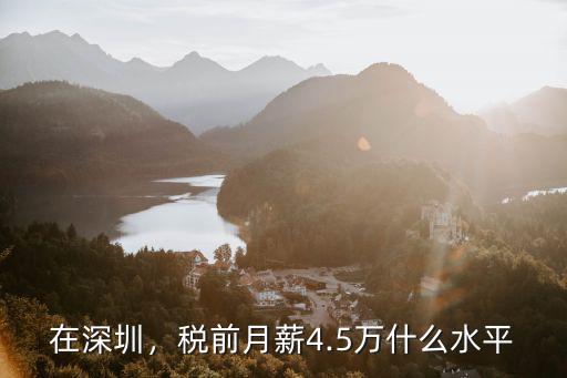 深圳月薪8萬多少人,稅前月薪4.5萬什么水平
