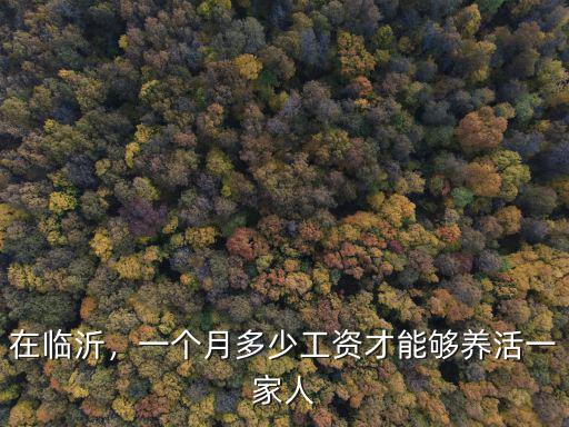 在臨沂，一個月多少工資才能夠養活一家人