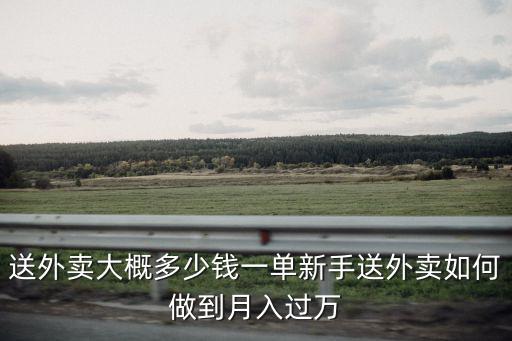 送外賣大概多少錢一單新手送外賣如何做到月入過萬