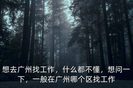 想去廣州找工作，什么都不懂，想問(wèn)一下，一般在廣州哪個(gè)區(qū)找工作