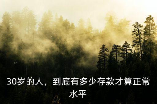 寧波30歲存款多少算正常,到底有多少存款才算正常水平