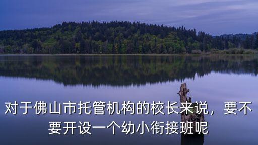 對(duì)于佛山市托管機(jī)構(gòu)的校長(zhǎng)來說，要不要開設(shè)一個(gè)幼小銜接班呢
