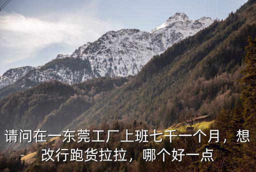 請問在一東莞工廠上班七千一個月，想改行跑貨拉拉，哪個好一點
