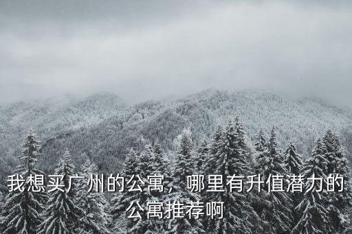 我想買廣州的公寓，哪里有升值潛力的公寓推薦啊