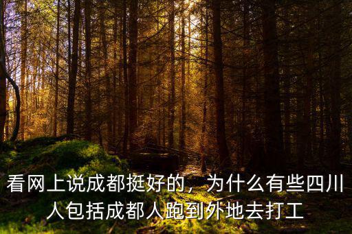 看網(wǎng)上說成都挺好的，為什么有些四川人包括成都人跑到外地去打工