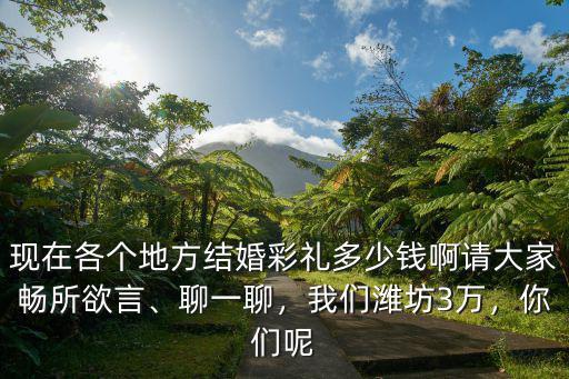 現(xiàn)在各個地方結(jié)婚彩禮多少錢啊請大家暢所欲言、聊一聊，我們?yōu)H坊3萬，你們呢