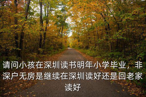 請問小孩在深圳讀書明年小學畢業(yè)，非深戶無房是繼續(xù)在深圳讀好還是回老家讀好