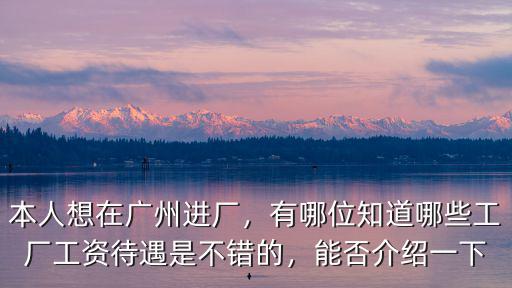 廣州有化纖廠嗎工資待遇怎么樣,大家在廣州的工資水平怎么樣