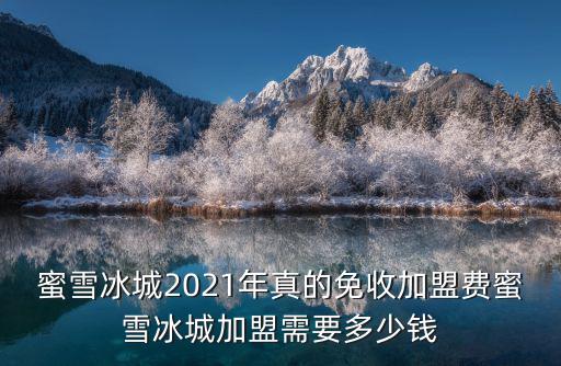 佛山蜜雪冰城加盟費多少錢,開家蜜雪冰城多少錢