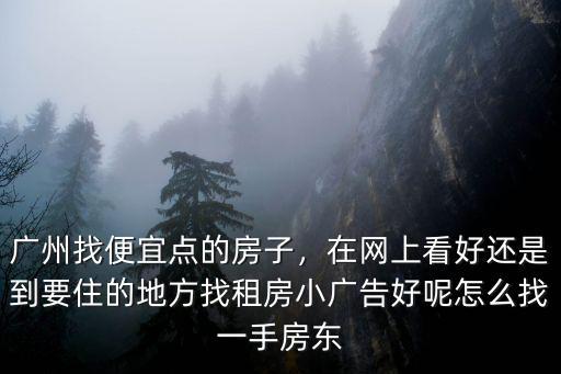廣州找便宜點的房子，在網上看好還是到要住的地方找租房小廣告好呢怎么找一手房東