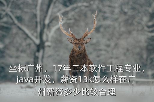 坐標廣州，17年二本軟件工程專業，java開發，薪資13k怎么樣在廣州薪資多少比較合理