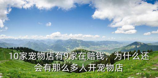 10家寵物店有9家在賠錢，為什么還會有那么多人開寵物店