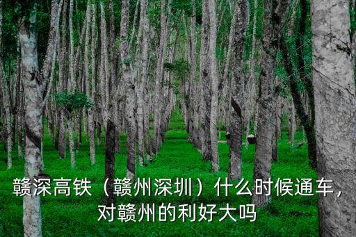 贛深高鐵（贛州深圳）什么時候通車，對贛州的利好大嗎