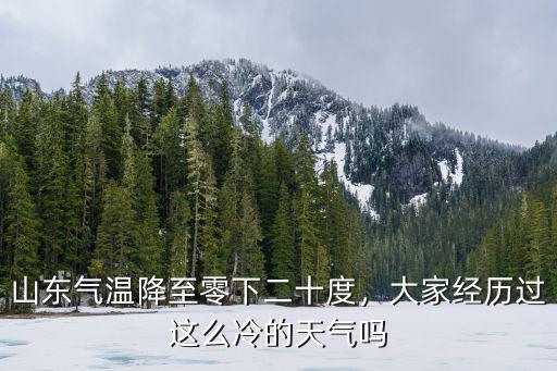 山東氣溫降至零下二十度，大家經(jīng)歷過(guò)這么冷的天氣嗎