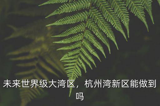 杭州灣大灣區有多少人口,杭州灣新區能做到嗎