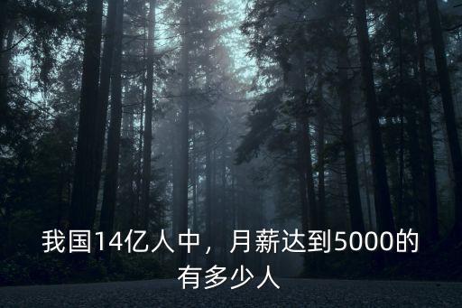 我國14億人中，月薪達(dá)到5000的有多少人