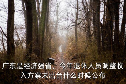 廣東是經濟強省，今年退休人員調整收入方案未出臺什么時候公布