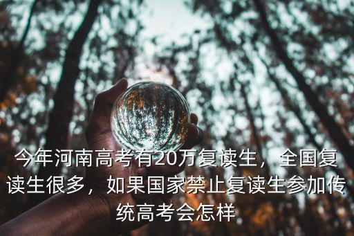 今年河南高考有20萬復讀生，全國復讀生很多，如果國家禁止復讀生參加傳統高考會怎樣