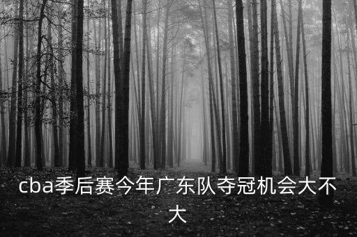 cba季后賽今年廣東隊奪冠機會大不大