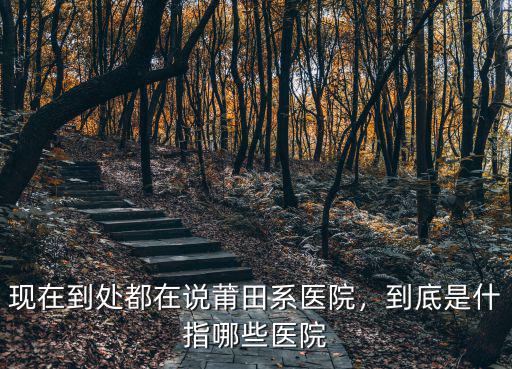 現在到處都在說莆田系醫院，到底是什指哪些醫院