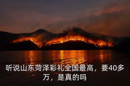 山東菏澤禮金多少,我山東菏澤巨野縣的